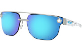 Päikeseprillid OAKLEY Chrystl Satin Chrome Prizm Sapphire Satin Chrome Sapphire