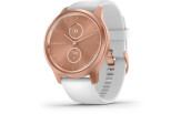 Aktiivsuskell Garmin vivomove Style, Rose Gold-White, Silicone roosa kuld/valge - silikoon