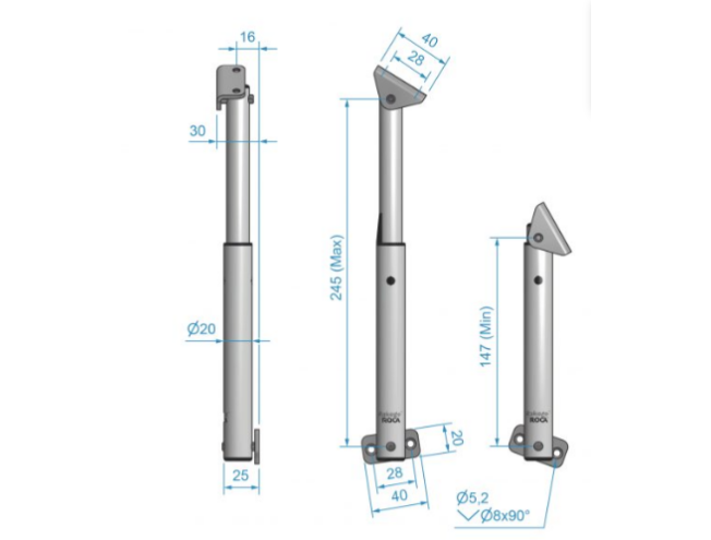 Luugi amort Roca 389620 alumiinium max 24,5cm