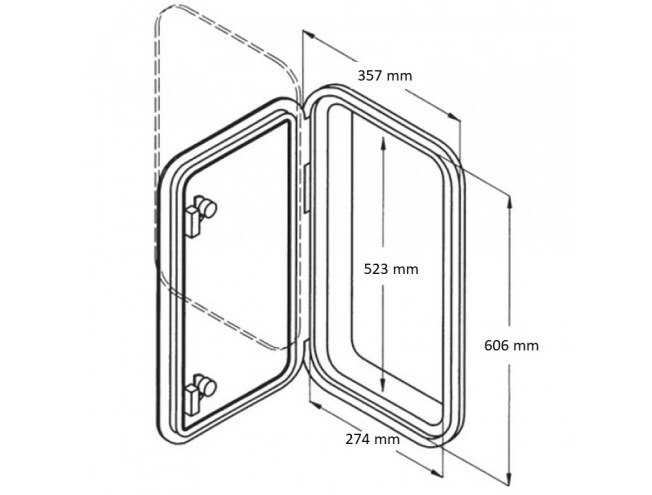 Luuk Can-SB Service Cover valge 357x606mm SP2447