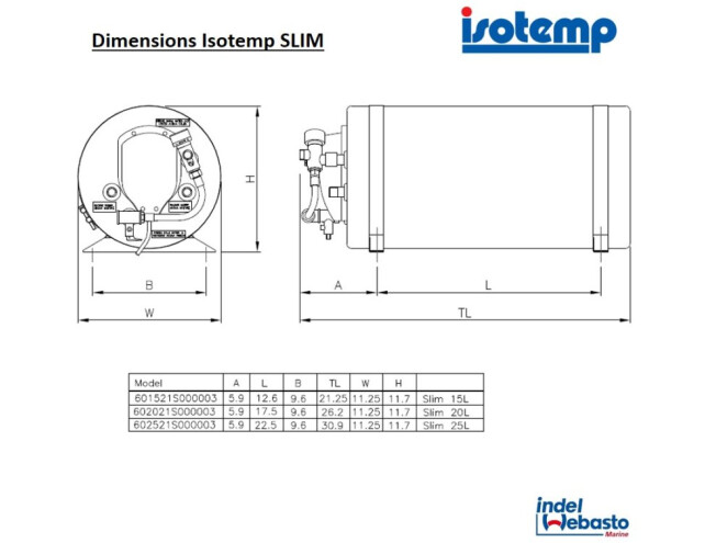 Boiler Isotemp 602031S000003 Slim 2-süsteemne 20L