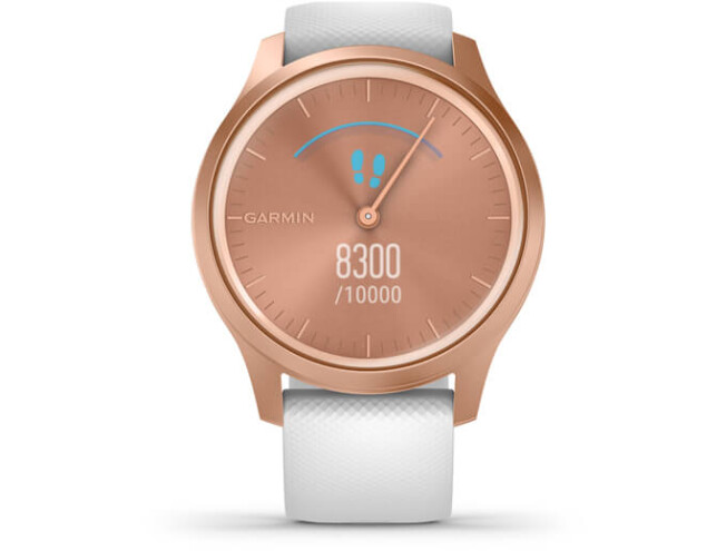 Aktiivsuskell Garmin vivomove Style, Rose Gold-White, Silicone roosa kuld/valge - silikoon