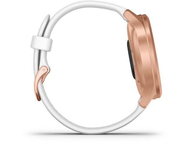 Aktiivsuskell Garmin vivomove Style, Rose Gold-White, Silicone roosa kuld/valge - silikoon