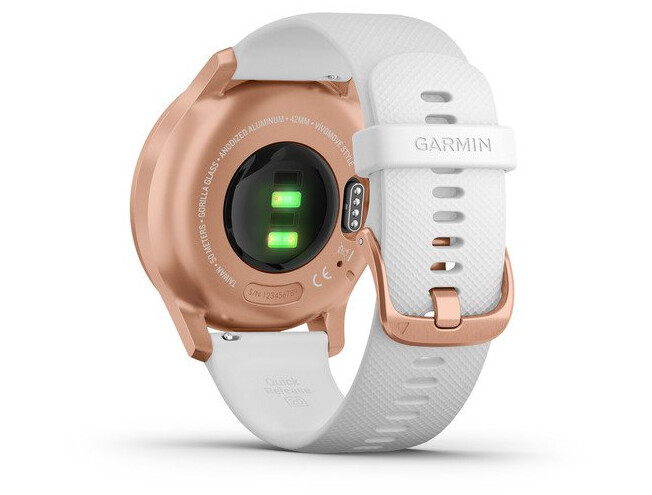 Aktiivsuskell Garmin vivomove Style, Rose Gold-White, Silicone roosa kuld/valge - silikoon