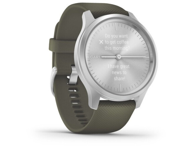 Aktiivsuskell Garmin vivomove Style, Silver-Moss Green, Silicone hõbe/roheline - silikoon