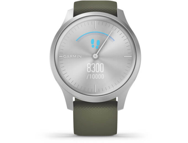 Aktiivsuskell Garmin vivomove Style, Silver-Moss Green, Silicone hõbe/roheline - silikoon