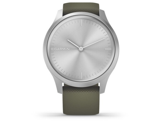 Aktiivsuskell Garmin vivomove Style, Silver-Moss Green, Silicone hõbe/roheline - silikoon