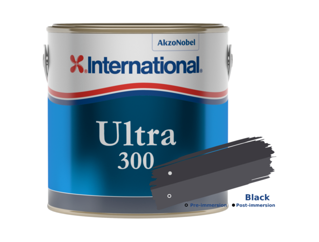 Mürkvärv International Ultra 300 Black 2,5l kõva värv kõikidele paatidele v.a.alumiinumile must 2.5l