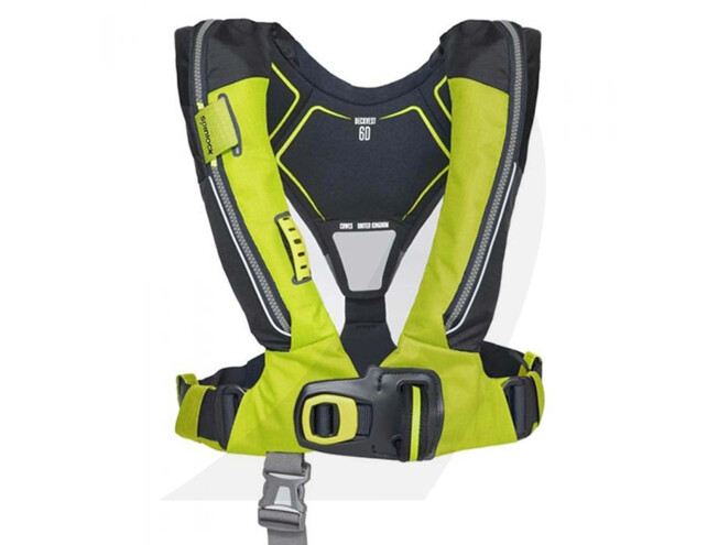 Päästevest Spinlock Deckvest 6D 170N neoonkollane kapuutsi, tule ja turvavaljaga neoonkollane