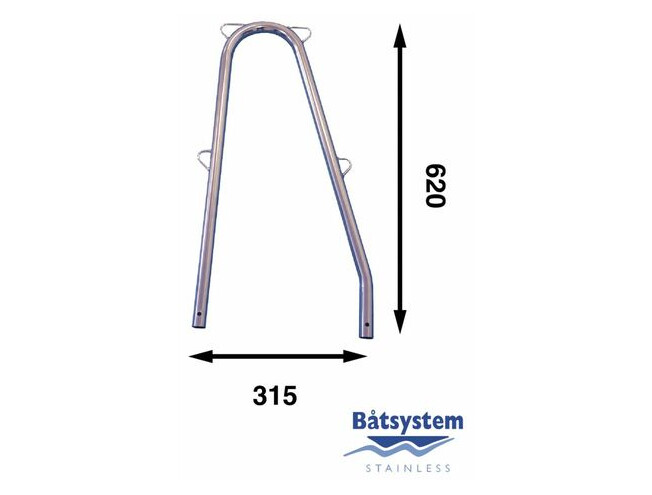 Vöörikantsel reelinguvaieri kinnitusega 62 cm