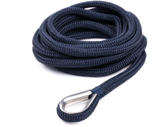 Qvarken Mooring Rope Dockline with thimble 12mm 3m navy - 2030kg Navy - 12mm 3m