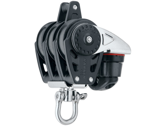 Plokk Harken 2648 3-ne cam-cleat stopperiga tilaga max 6mm otsale 40mm WL 480kg BL 816kg