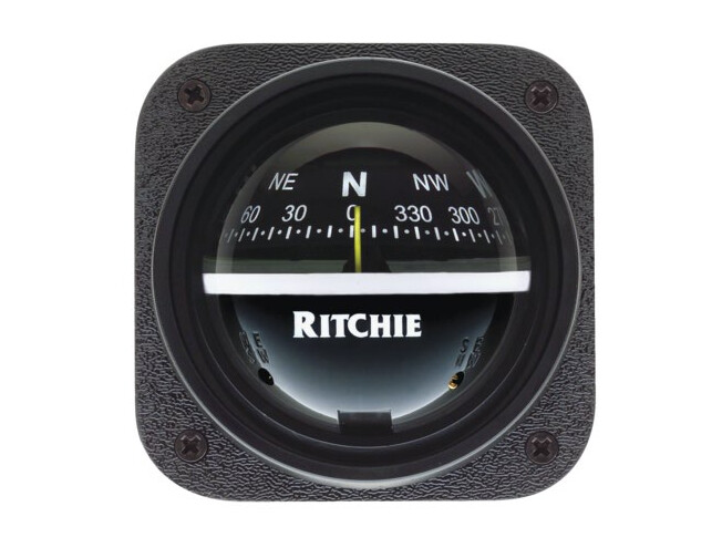 Kompass Ritchie Explorer V-537 12V must, musta taustaga