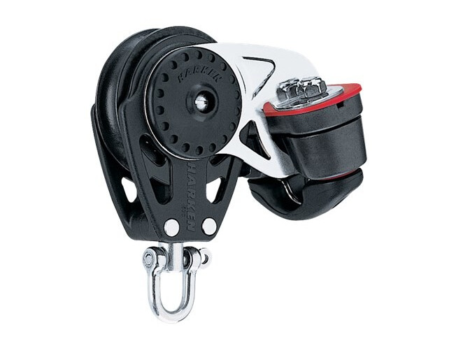 Plokk Harken 2615 1-ne cam-cleat stopperiga max 10mm otsale 57mm WL 136kg BL 340kg